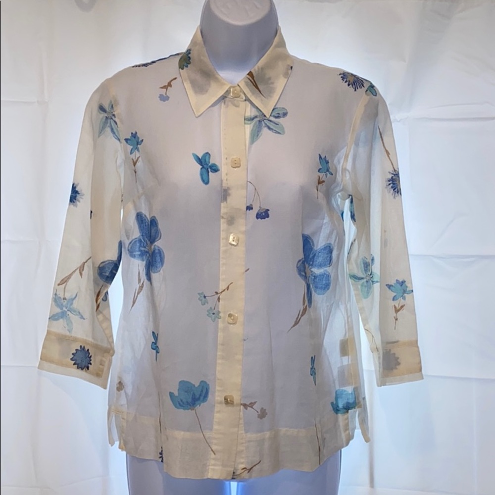 100% cotton delicate Sigrid Olsen blouse